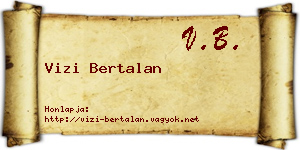 Vizi Bertalan névjegykártya